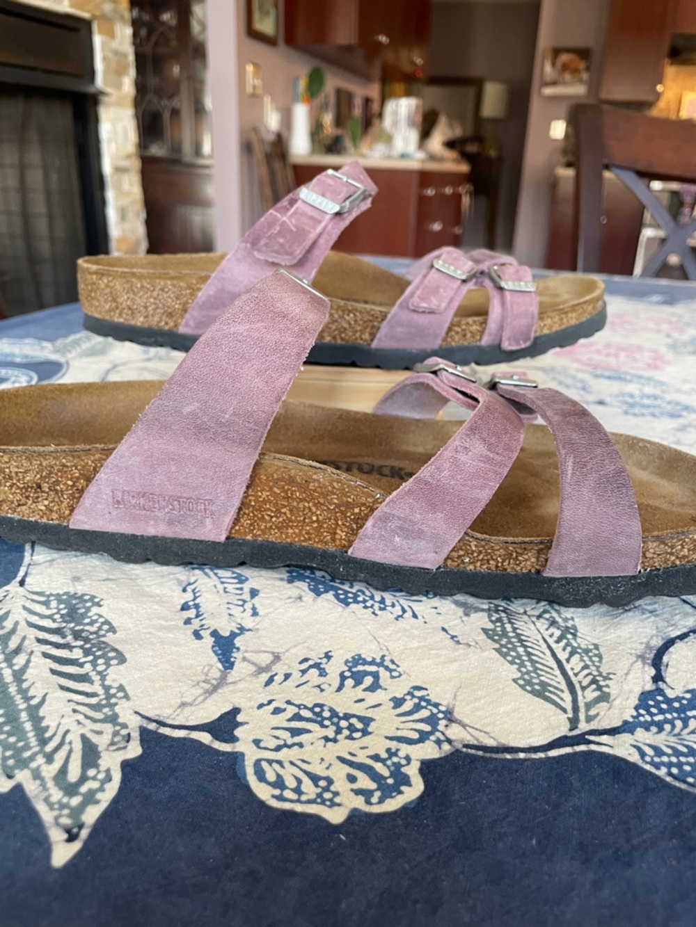 Birkenstock Franca Oiled Leather Lavender Multi-Strap Sandals - Picture 10 of 10